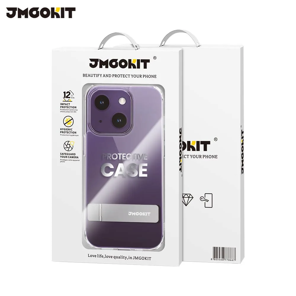 Coque de Protection Metal Bracket JMGOKIT pour Apple iPhone 15 Plus Transparent — vue 2