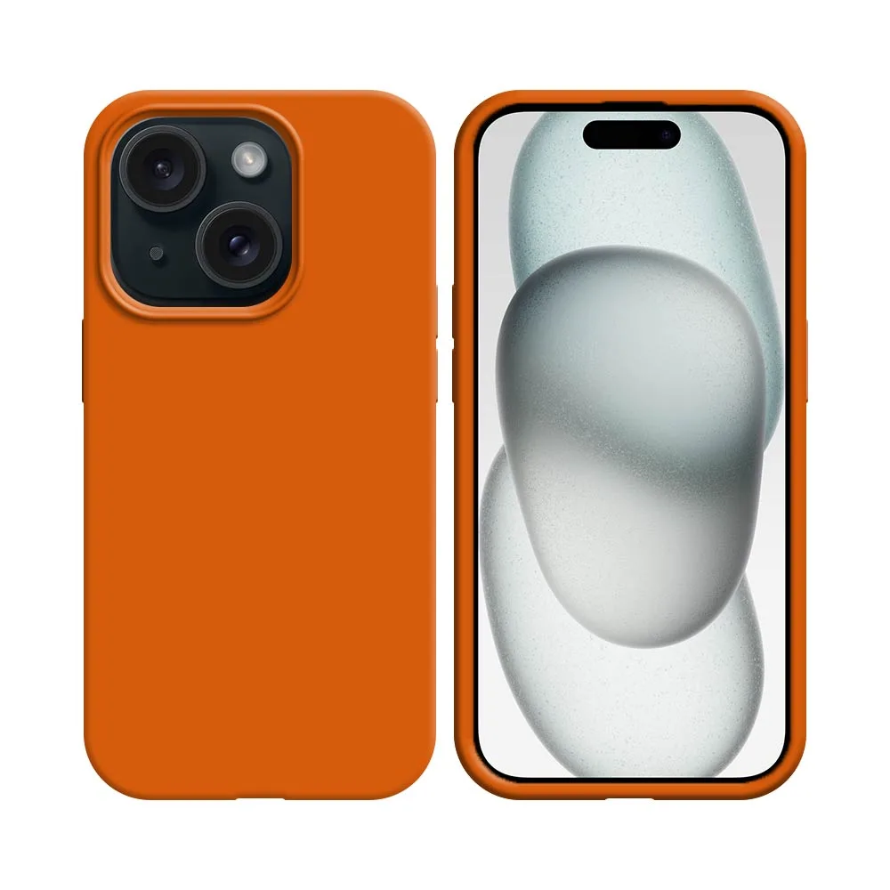 Coque Silicone Compatible pour Apple iPhone 15 Plus (#13) Orange