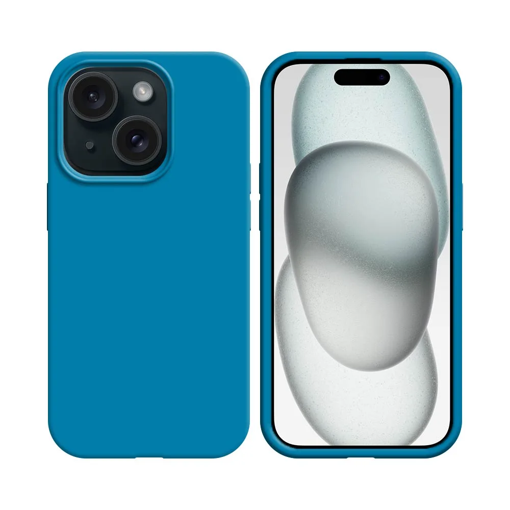 Coque Silicone Compatible pour Apple iPhone 15 Plus (#16) Bleu Ciel