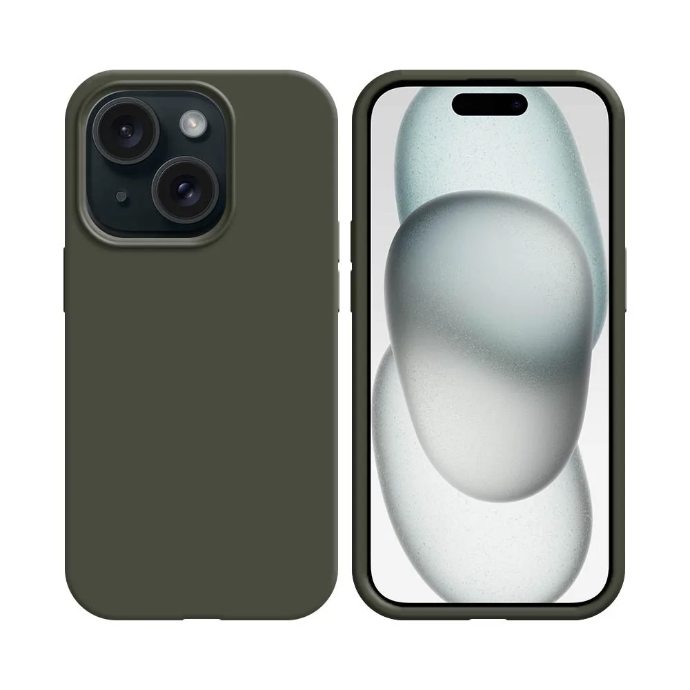Coque Silicone Compatible pour Apple iPhone 15 (#34) Gris Foncé