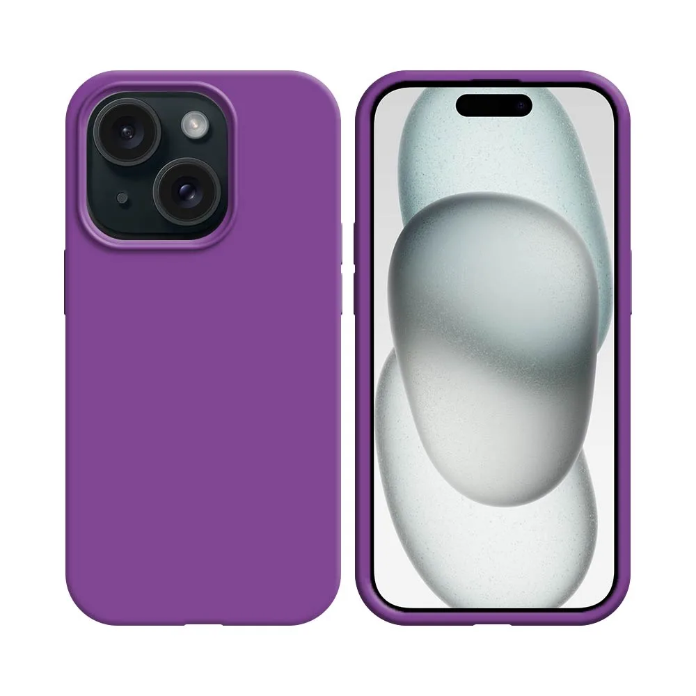 Coque Silicone Compatible pour Apple iPhone 15 Plus (#39) Mauve