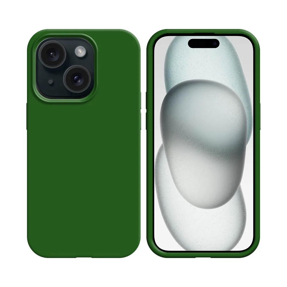 Coque Silicone Compatible pour Apple iPhone 15 Plus (#52) Vert Foncé