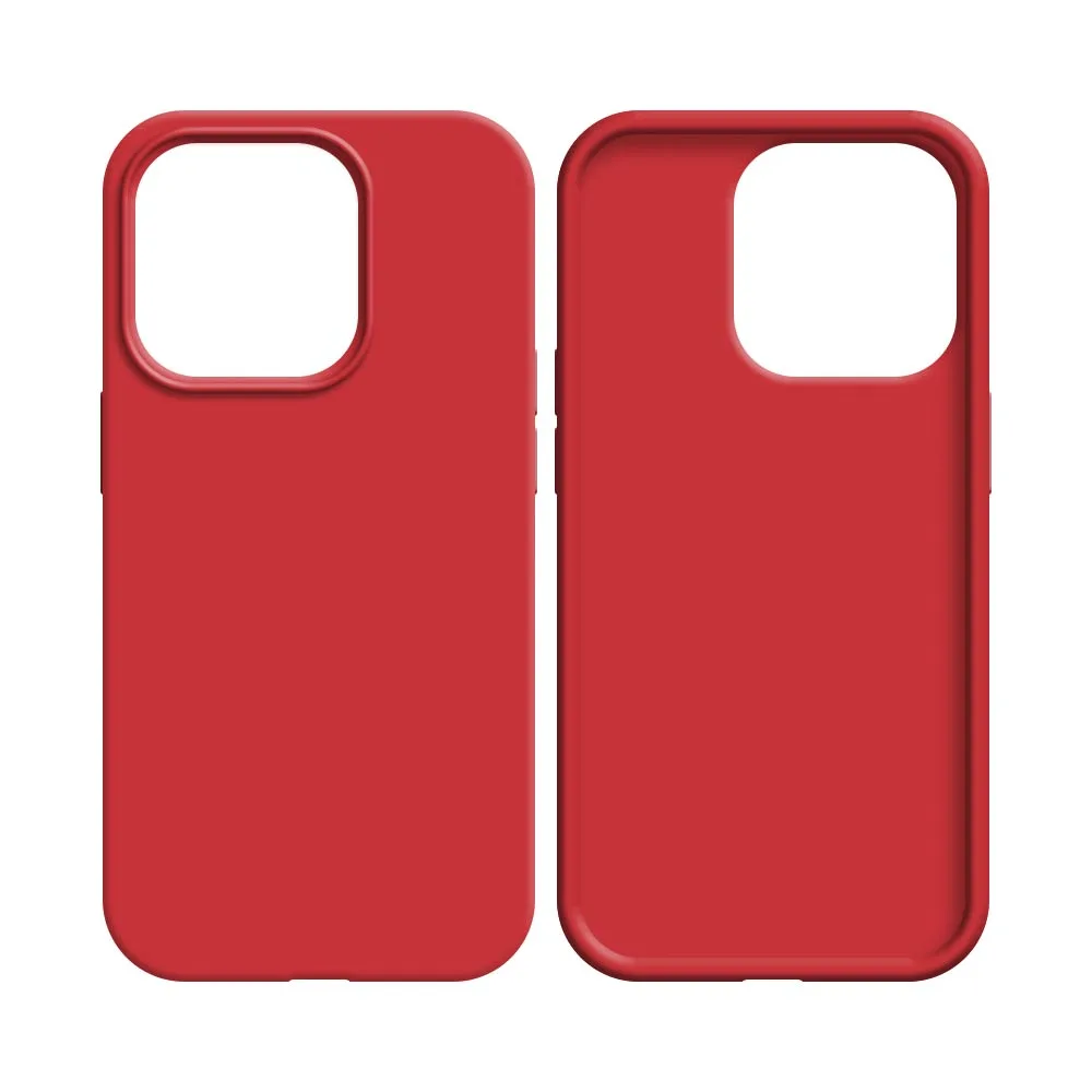 Coque Silicone Compatible pour Apple iPhone 15 Pro Rouge