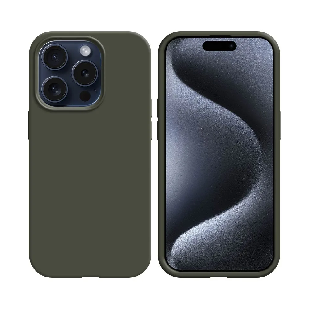 Coque Silicone Compatible pour Apple iPhone 15 Pro Max Gris Foncé