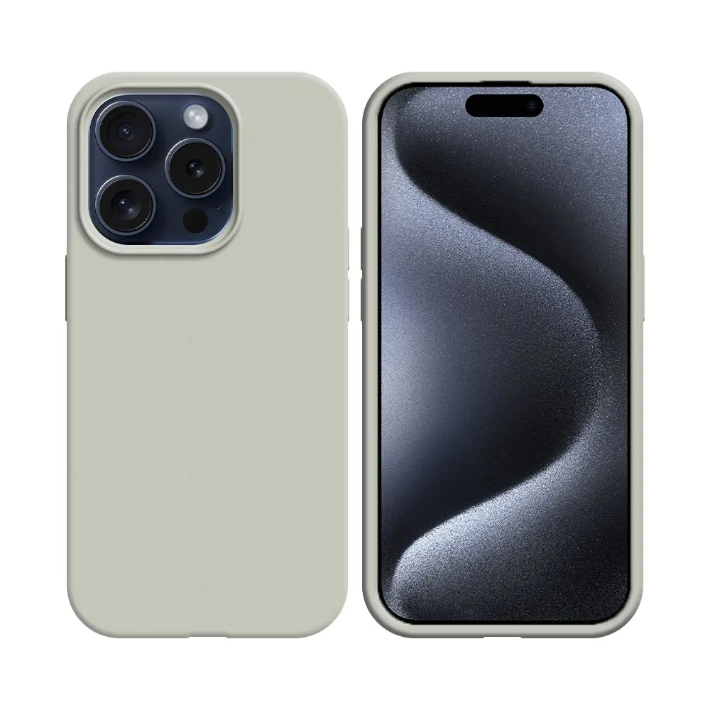 Coque Silicone Compatible pour Apple iPhone 15 Pro Blanc