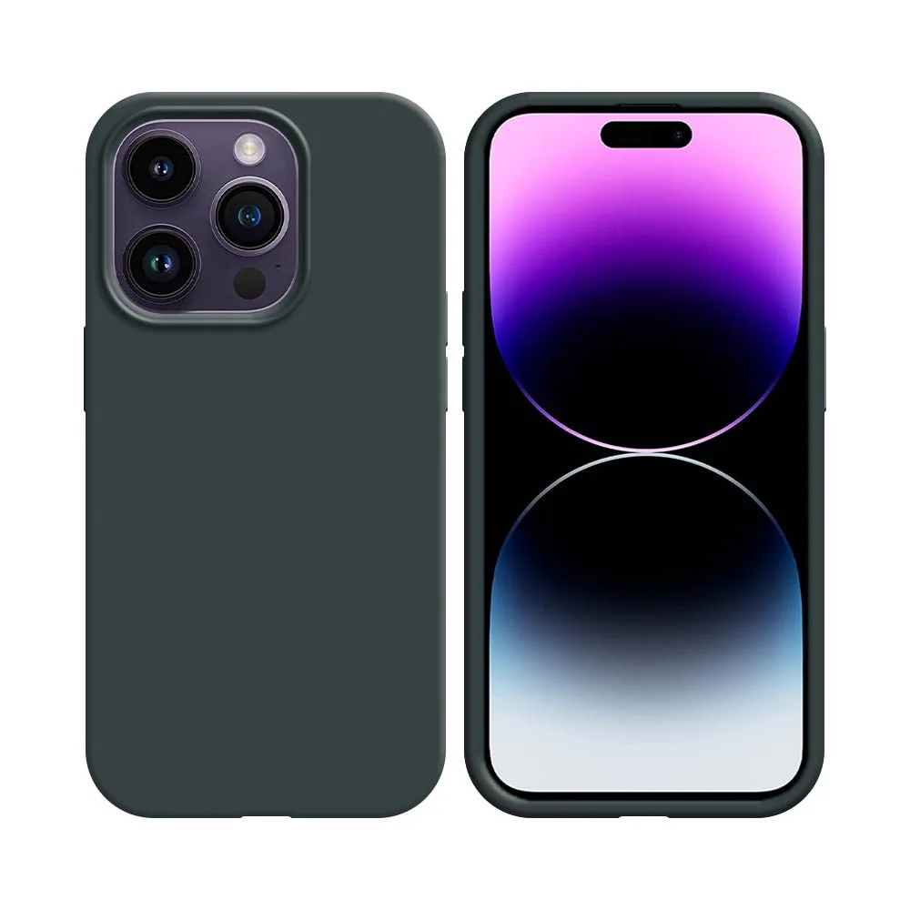 Coque Silicone Compatible pour Apple iPhone 14 Pro Max Noir