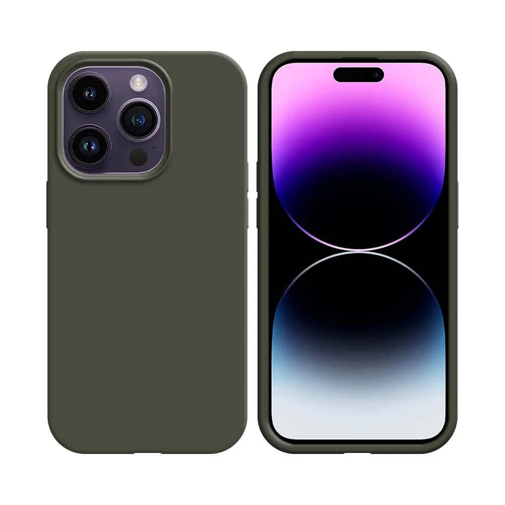 Coque Silicone Compatible pour Apple iPhone 14 Pro Gris Foncé