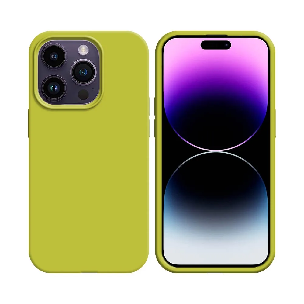 Coque Silicone Compatible pour Apple iPhone 14 Pro Max Jaune