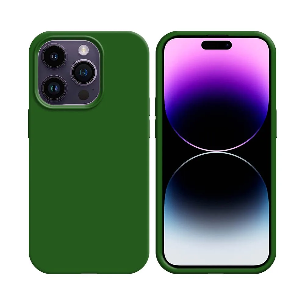 Coque Silicone Compatible pour Apple iPhone 14 Pro Max Vert Foncé
