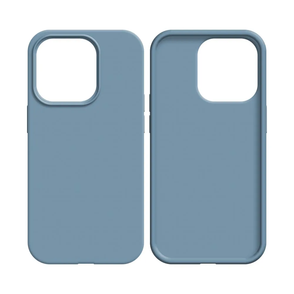 Coque Silicone Compatible pour Apple iPhone 14 Pro Max Bleu Acier — vue 2