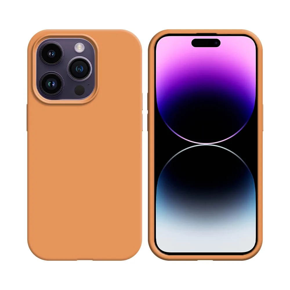 Coque Silicone Compatible pour Apple iPhone 14 Pro Corail