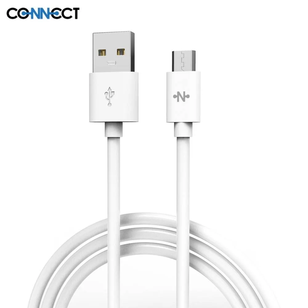 Câble Data USB vers Micro USB CONNECT 12W (2m) Blanc
