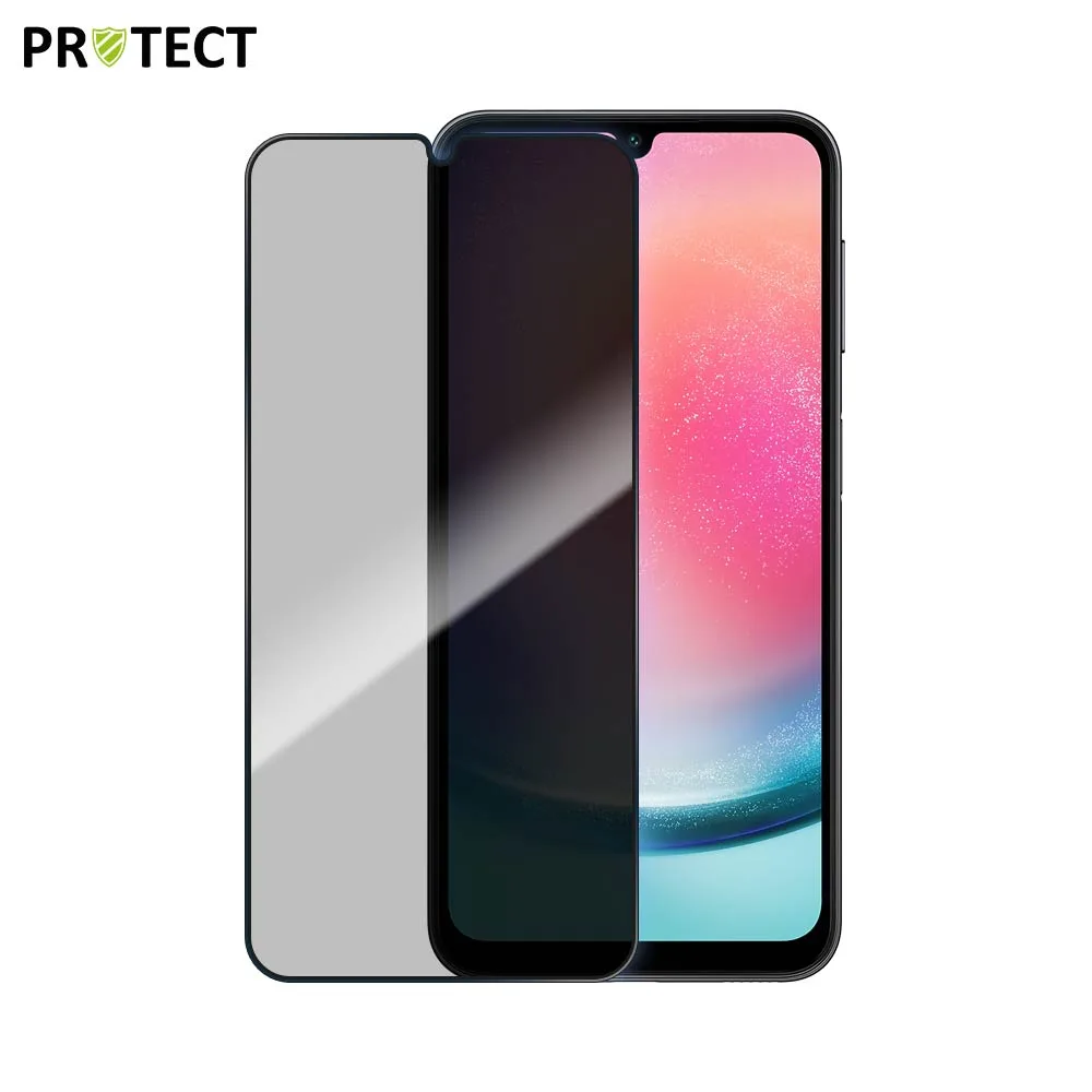 Verre Trempé PRIVACY PROTECT pour Samsung Galaxy A24 4G A245, A25 5G A256, A15 5G A156B & A15 4G A155 Transparent