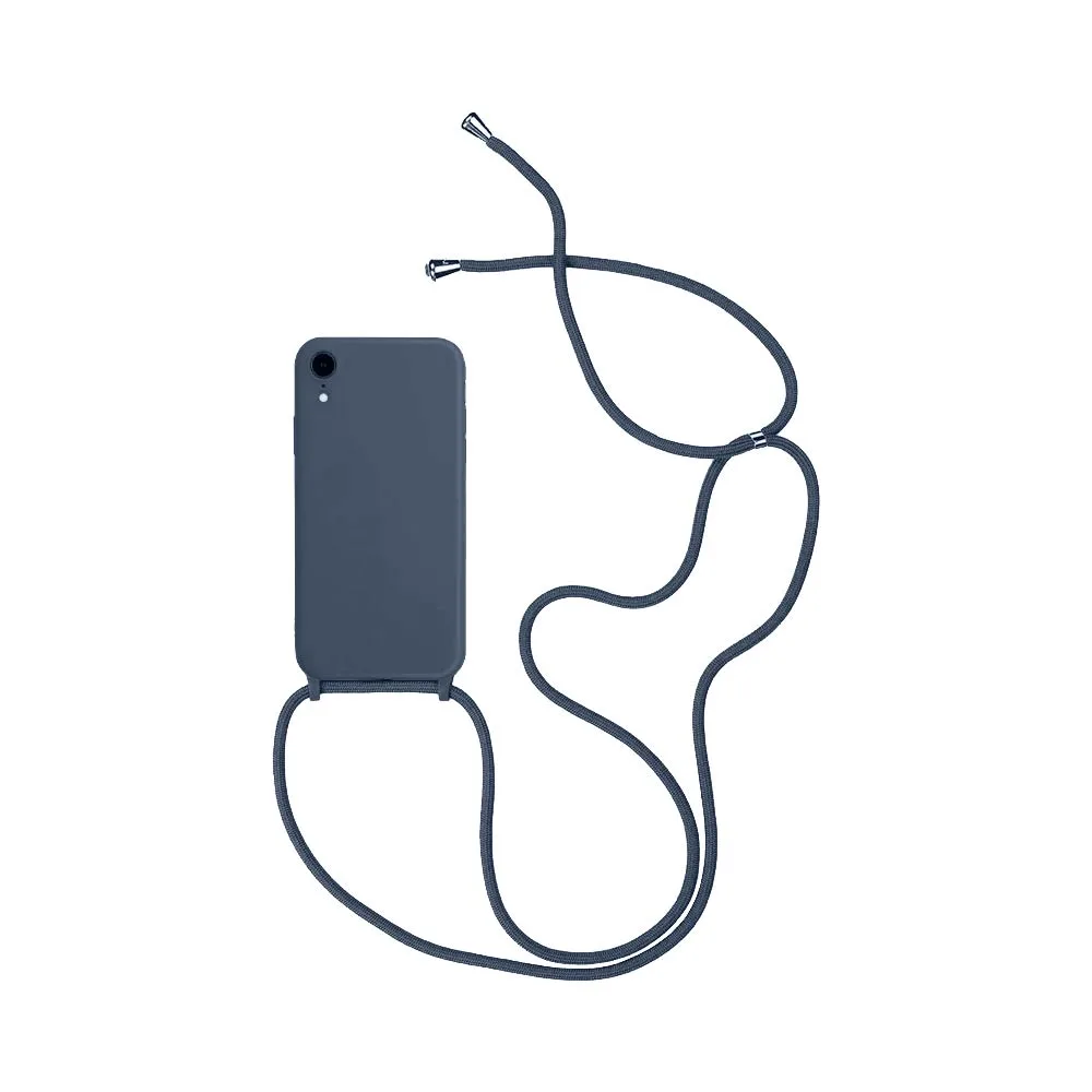 Coque Silicone avec Cordon Apple iPhone X & XS Bleu Marine