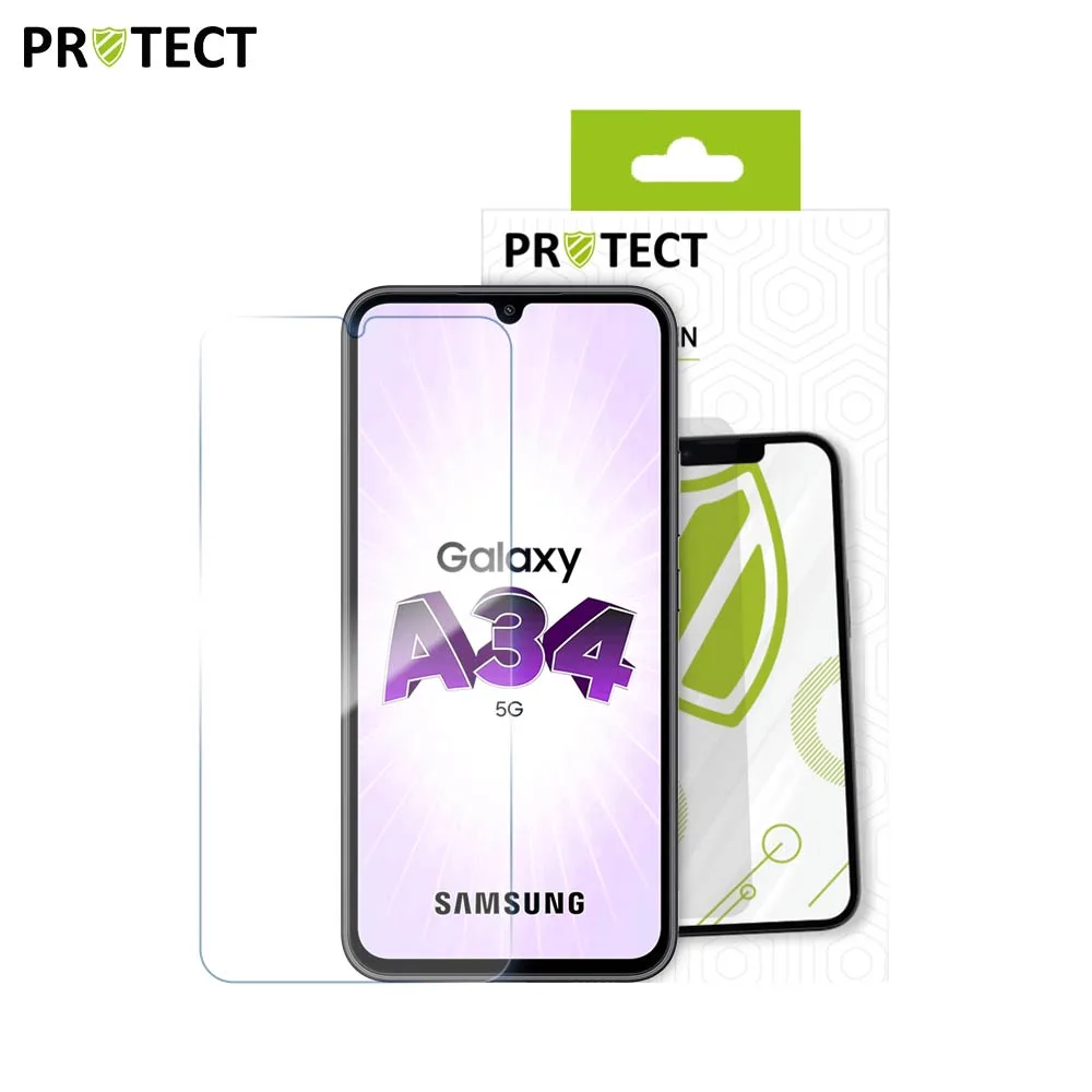 Verre Trempé Classique PROTECT pour Samsung Galaxy A34 5G A346 Transparent — vue 2