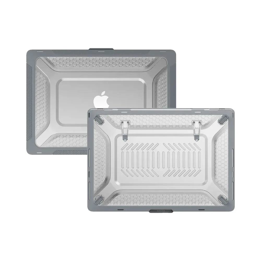 Coque de Protection Renforcée avec Support Apple MacBook Air M2 15" A2941 Gris