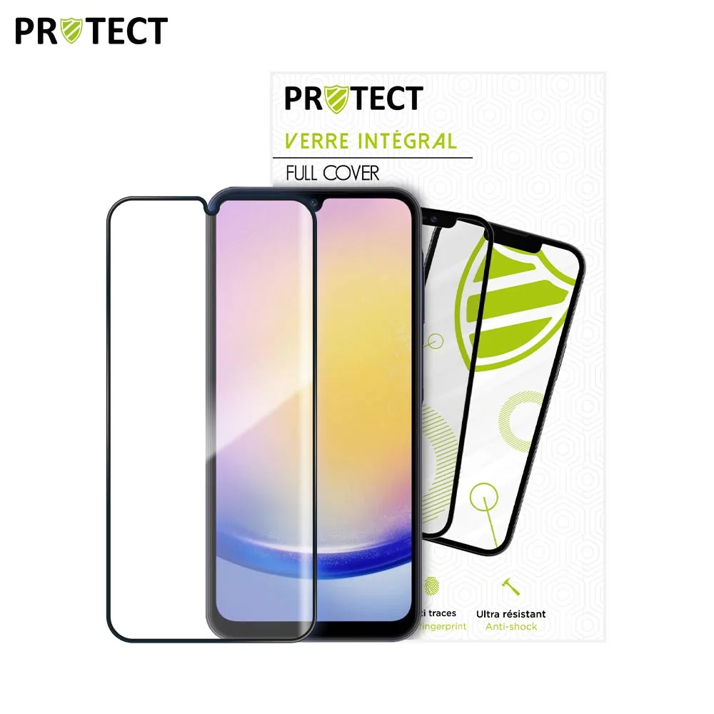 Verre Trempé Intégral PROTECT pour Samsung Galaxy A24 4G A245, A25 5G A256, A15 5G A156B & A15 4G A155 Noir — vue 2