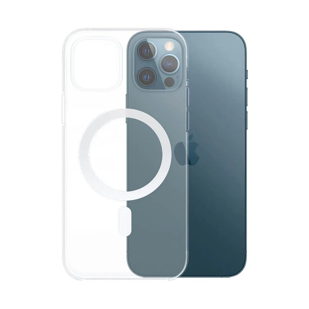 Coque Silicone MagSafe Compatible pour Apple iPhone 12 Pro Max Transparent
