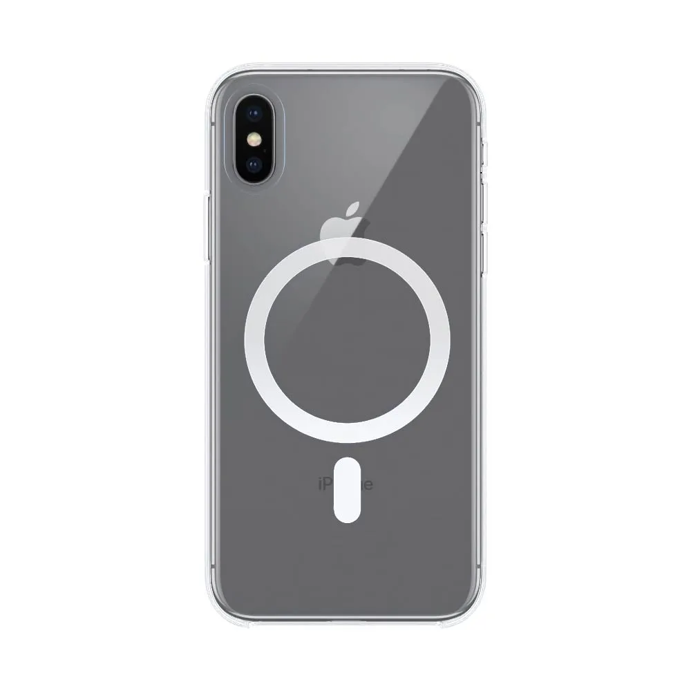 Coque Silicone MagSafe Compatible pour Apple iPhone X & XS Transparent — vue 2