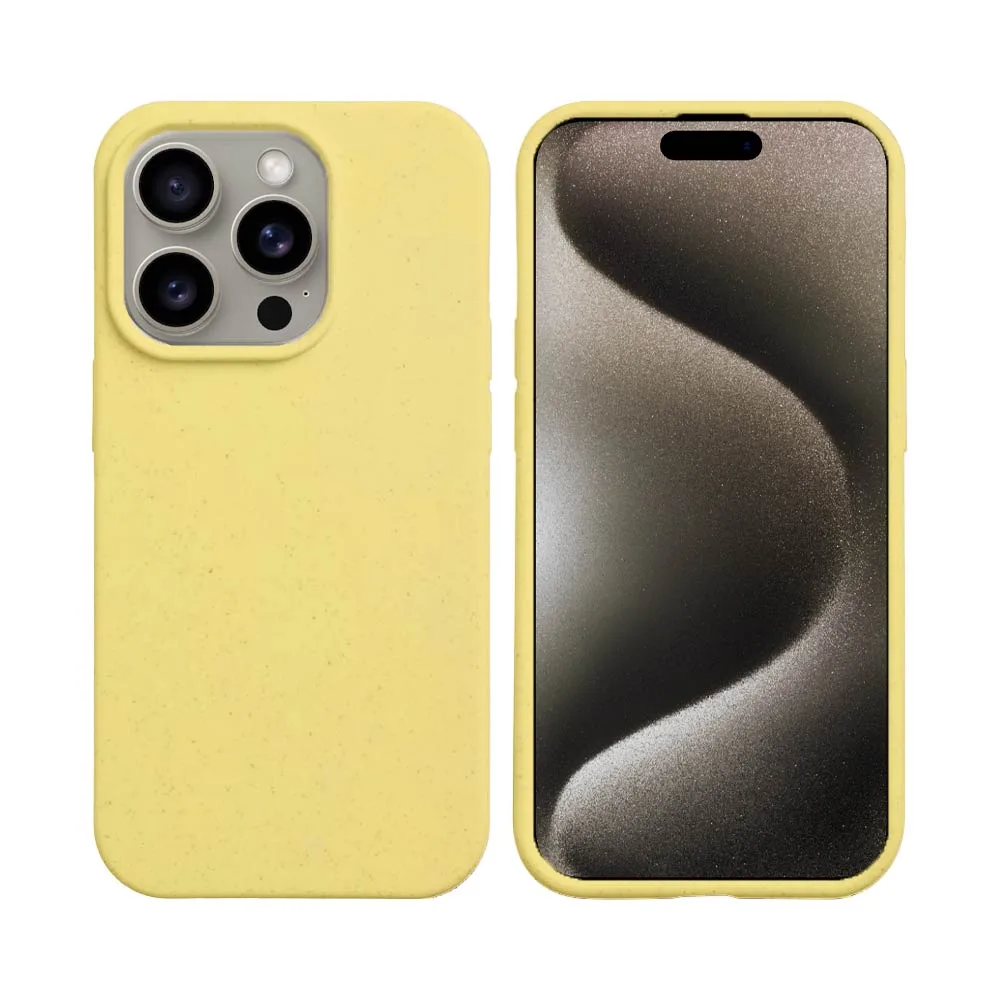 Coque Bambou Biodégradable PROTECT pour Apple iPhone 15 Pro Max Jaune