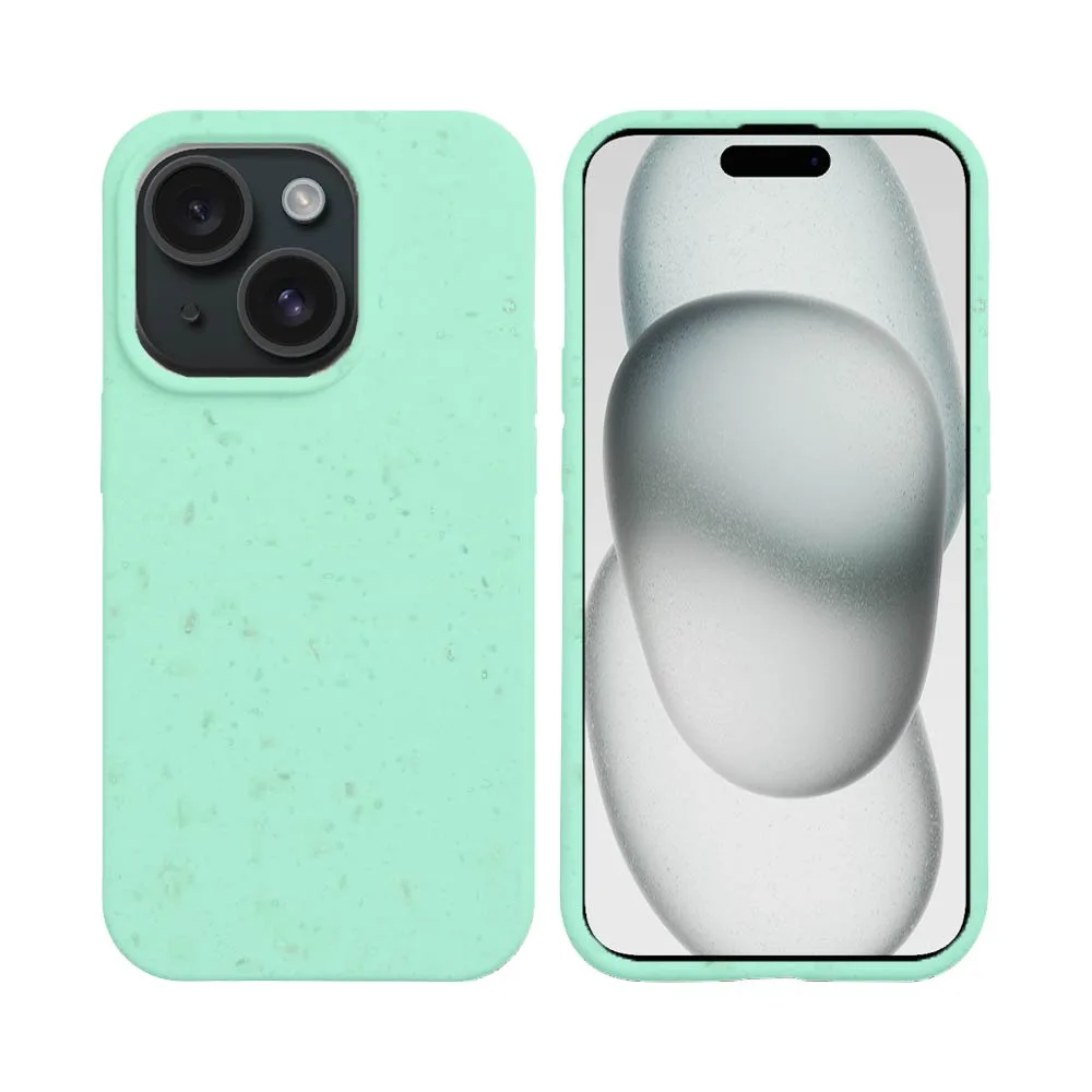 Coque Bambou Biodégradable PROTECT pour Apple iPhone 15 Plus (#4) Vert Menthe