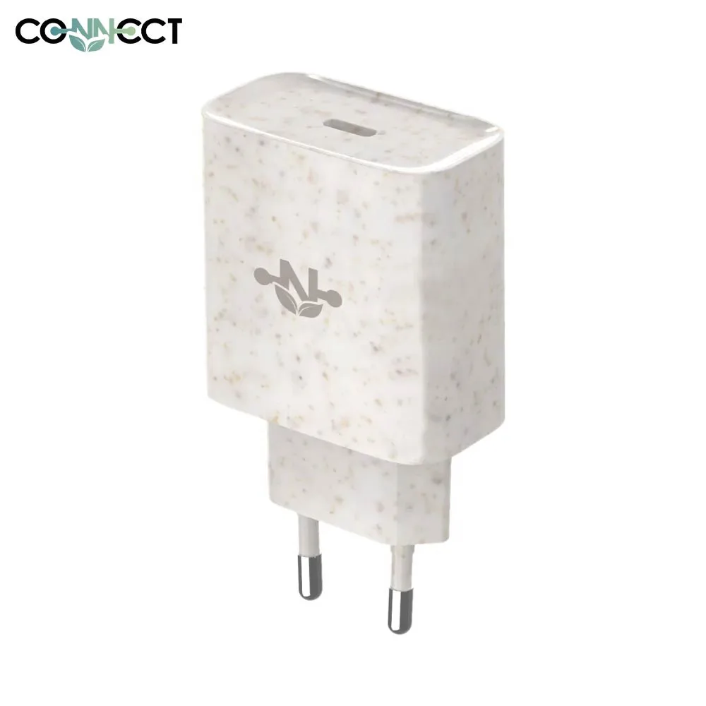 Chargeur Secteur USB-C CONNECT Eco-Friendly 20W Beige