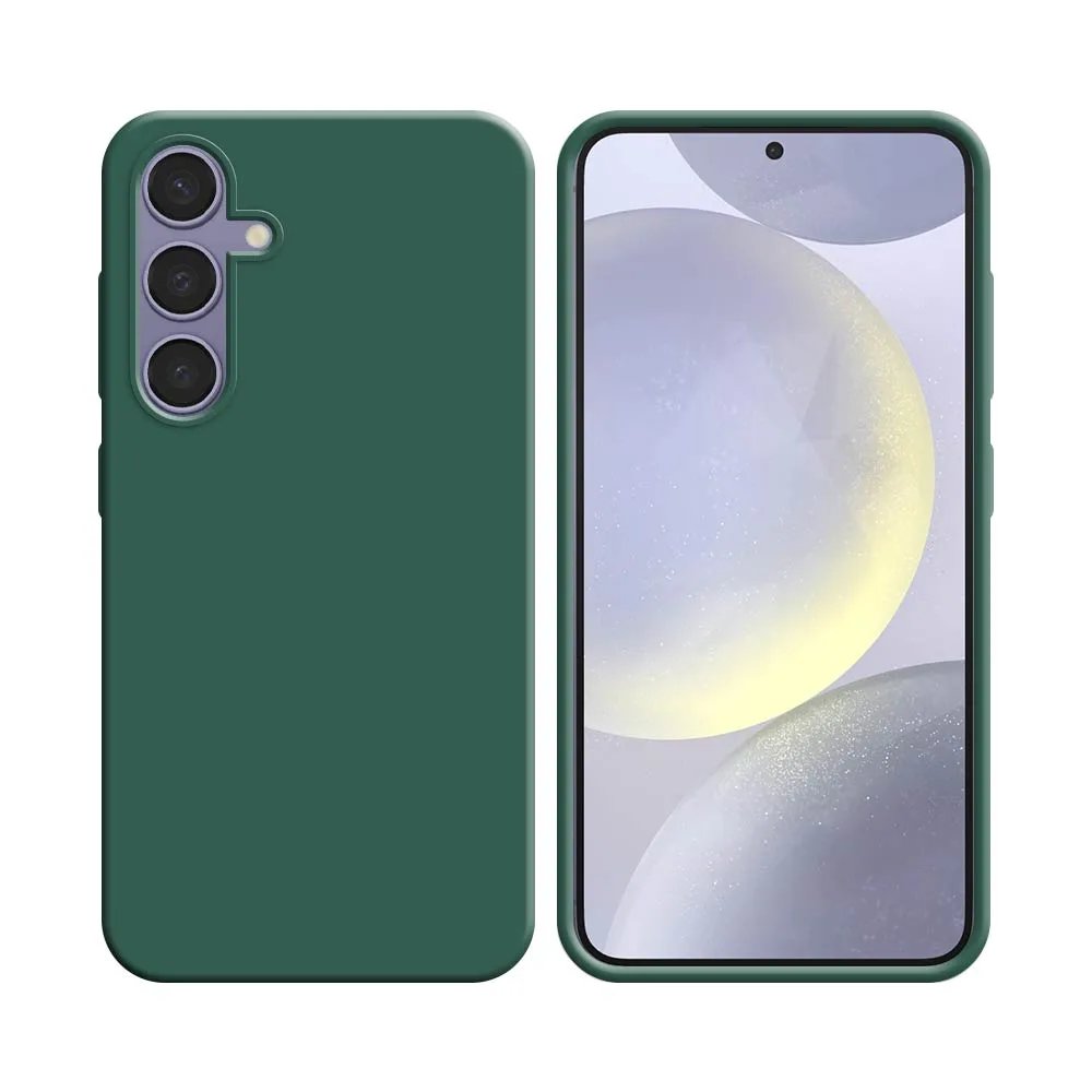 Coque Silicone Compatible pour Samsung Galaxy S24 Plus 5G S926 (#22) Vert Foncé