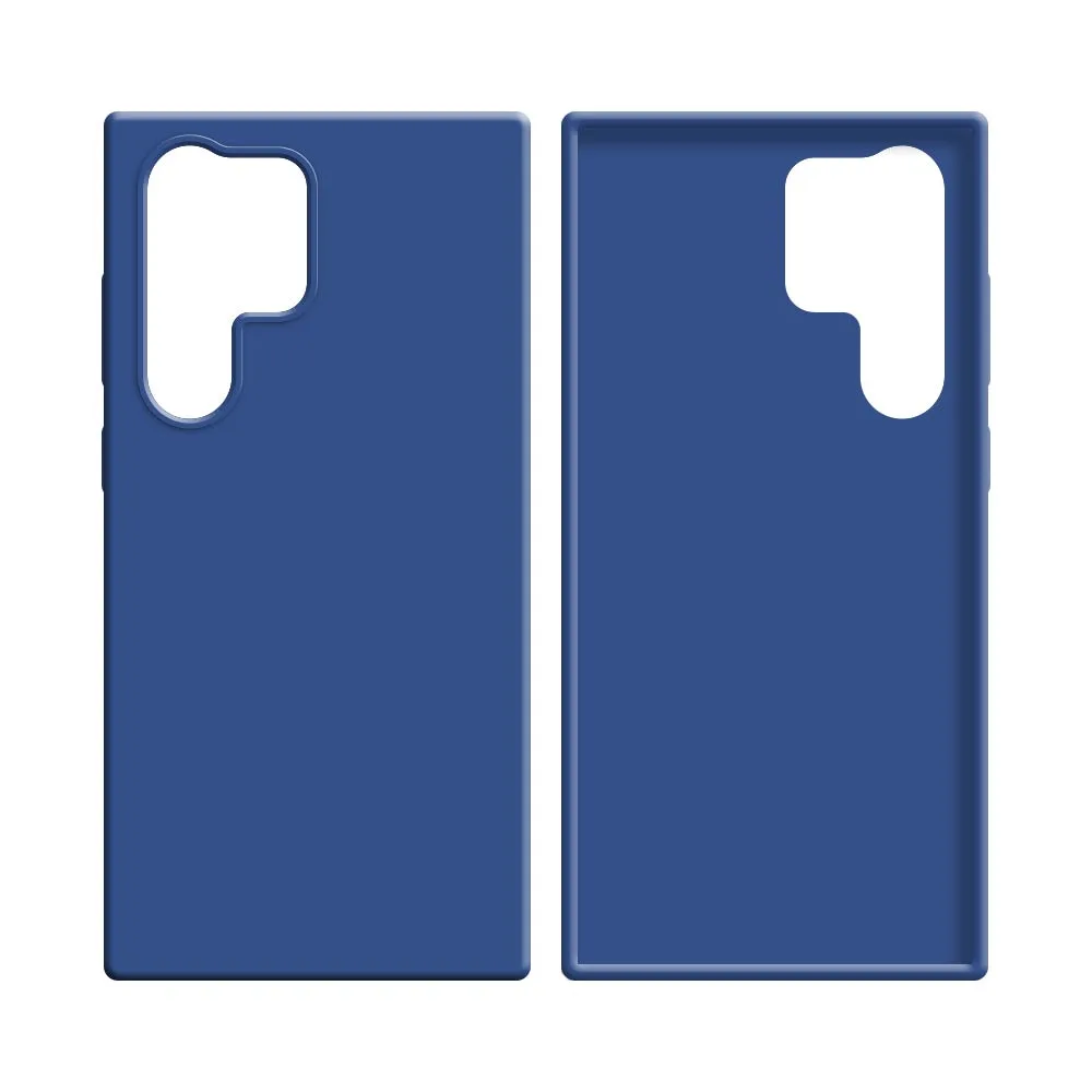 Coque Silicone Compatible pour Samsung Galaxy S22 Ultra S908 Bleu Marine — vue 2