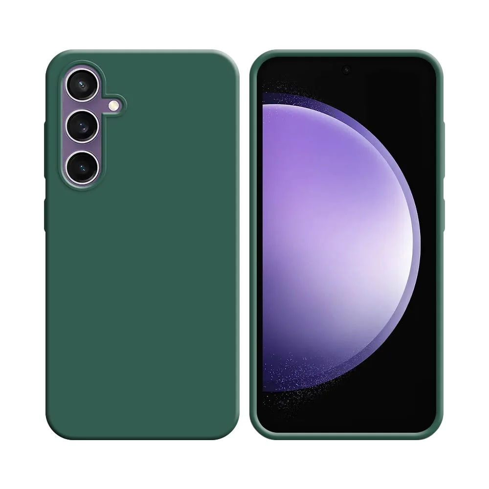 Coque Silicone Compatible pour Samsung Galaxy S23 FE S711 (#22) Vert Foncé