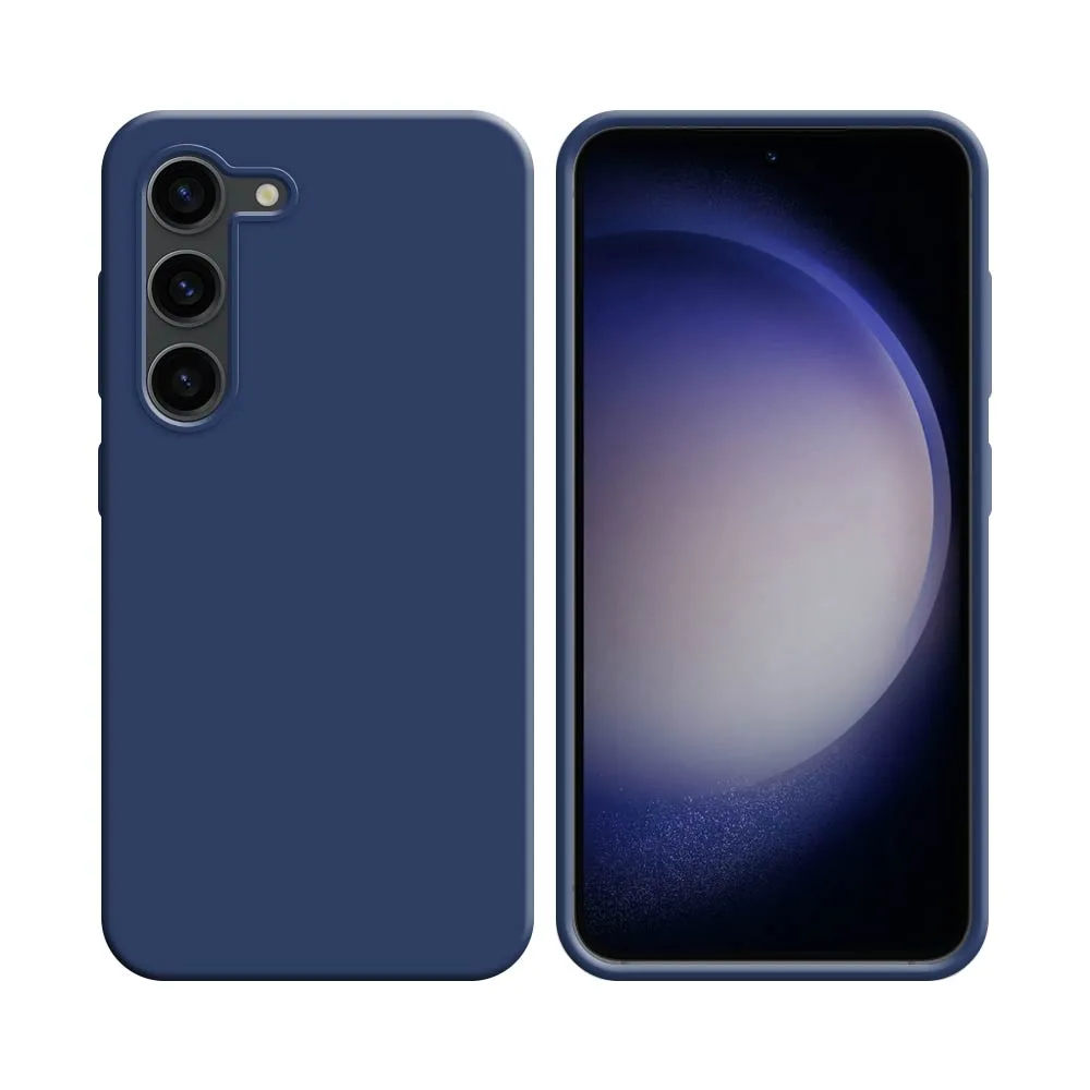 Coque Silicone Compatible pour Samsung Galaxy S23 Plus 5G S916 Bleu Marine