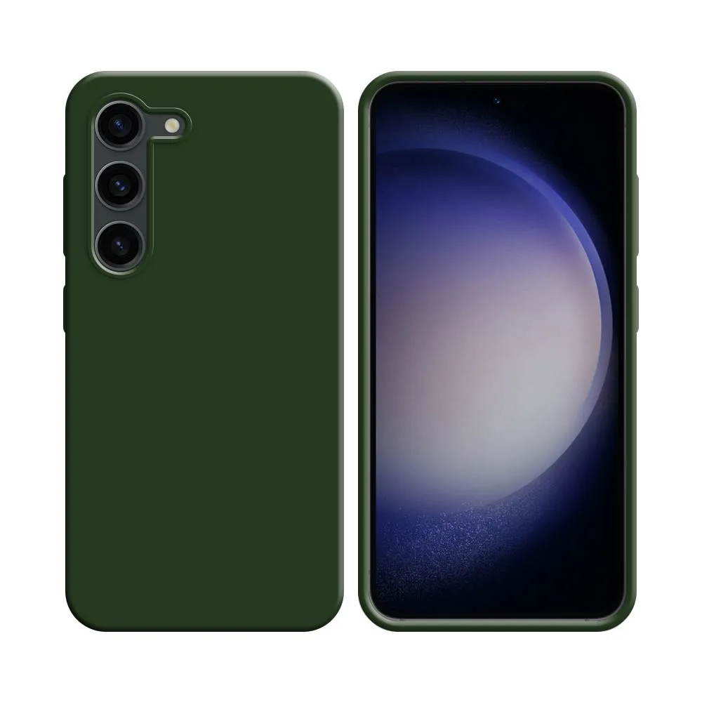 Coque Silicone Compatible pour Samsung Galaxy S23 Plus 5G S916 Vert Foncé