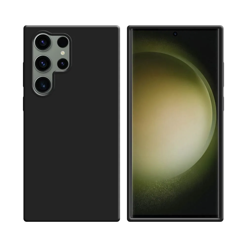 Coque Silicone Compatible pour Samsung Galaxy S23 Ultra 5G S918 Noir