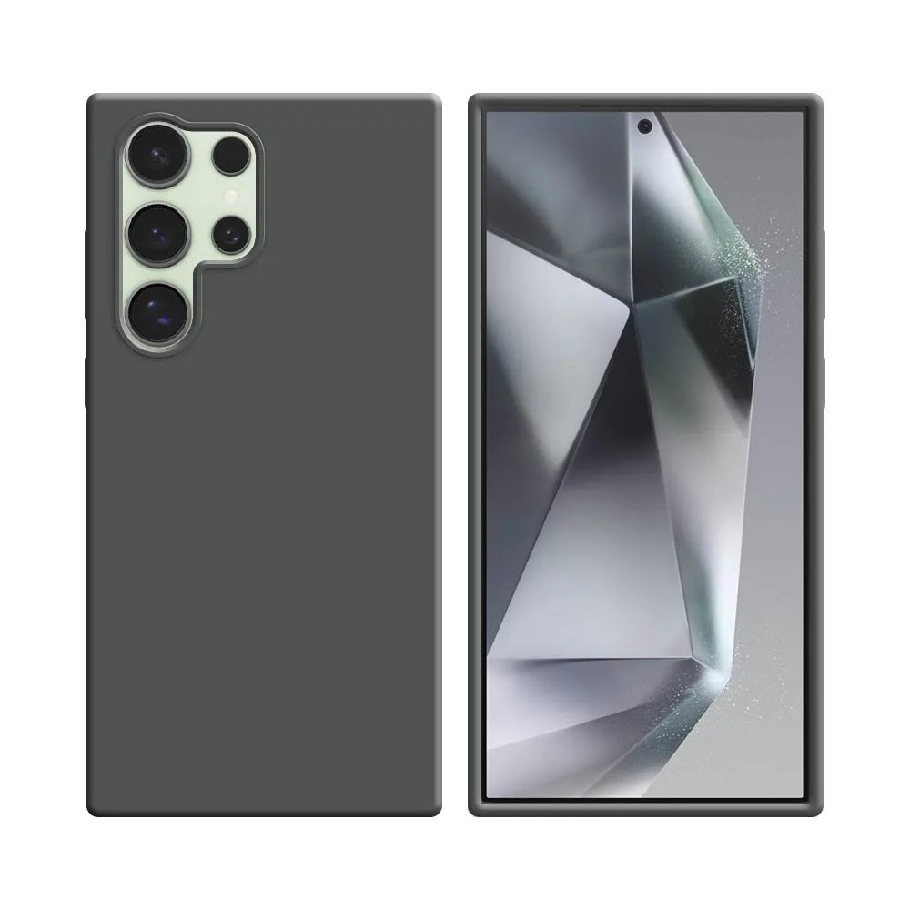 Coque Silicone Compatible pour Samsung Galaxy S24 Ultra 5G S928 Gris