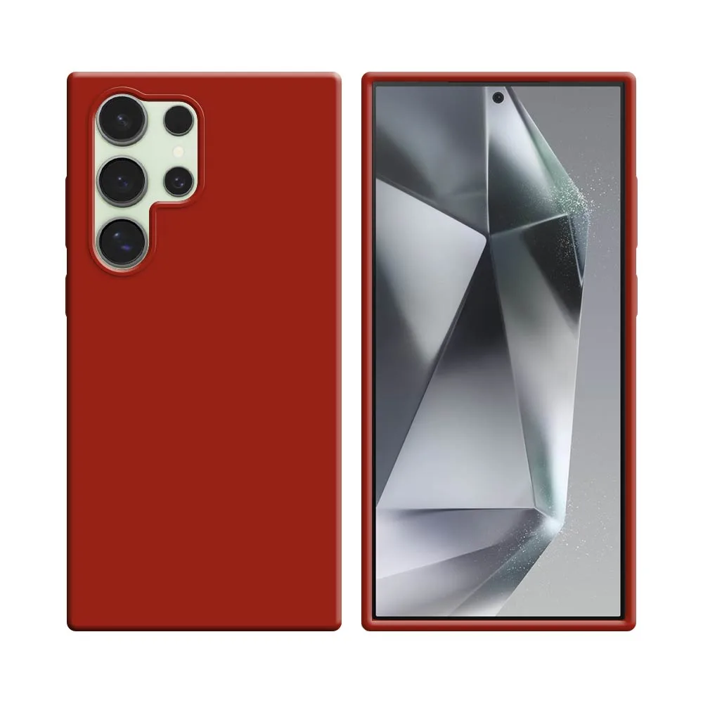 Coque Silicone Compatible pour Samsung Galaxy S24 Ultra Rouge