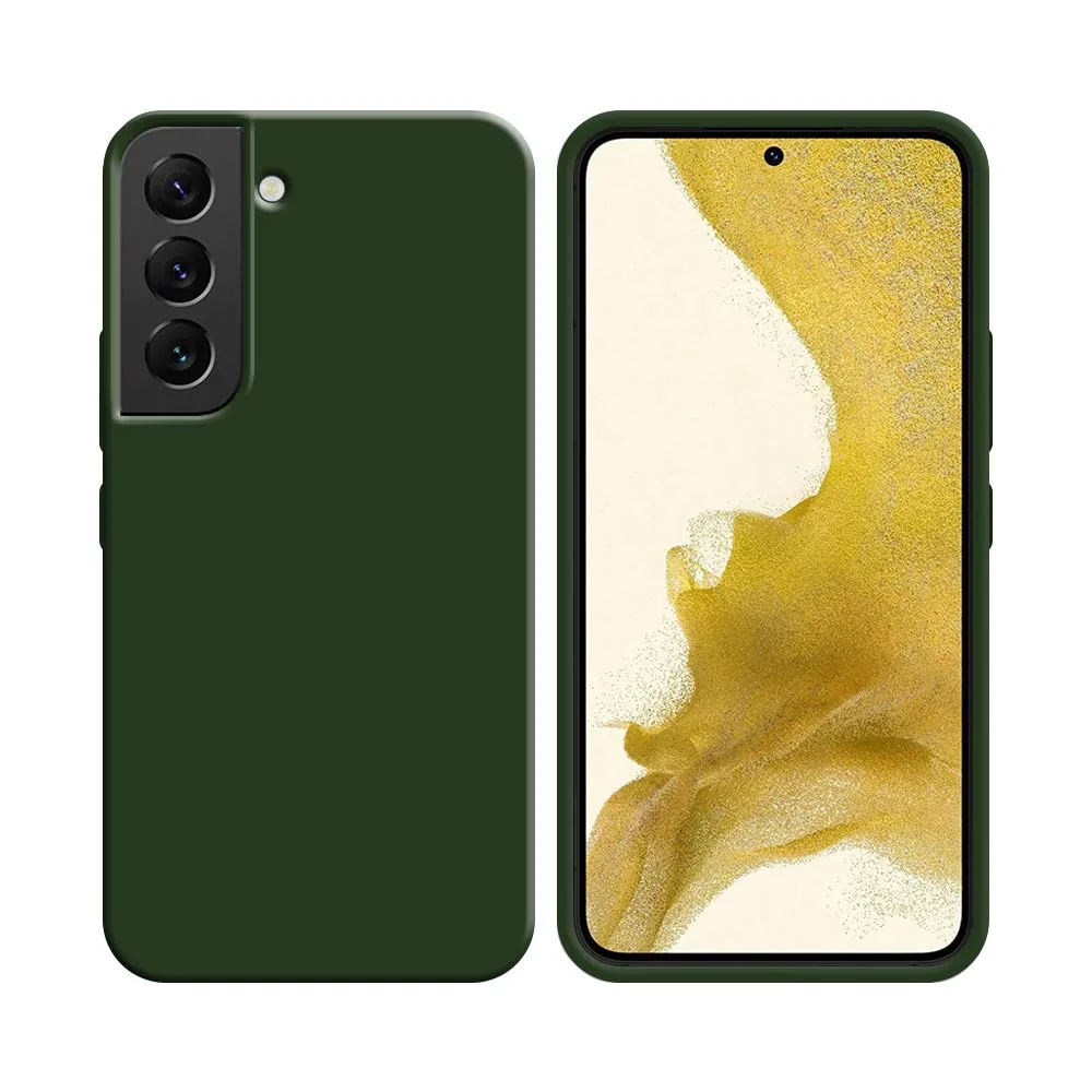 Coque Silicone Compatible pour Samsung Galaxy S22 Plus S906 Vert Foncé