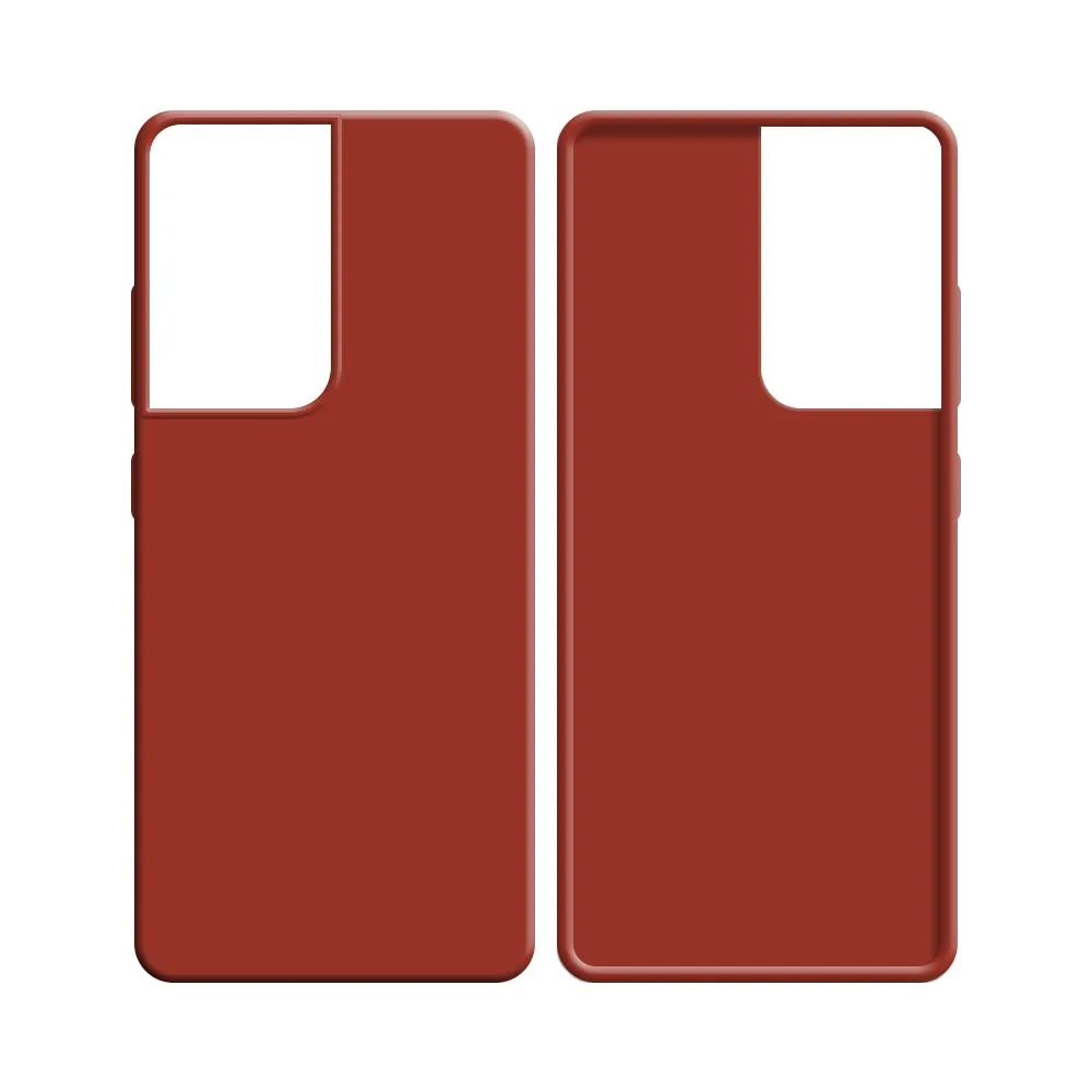 Coque Silicone Compatible pour Samsung Galaxy S21 Ultra 5G G998 Rouge — vue 2