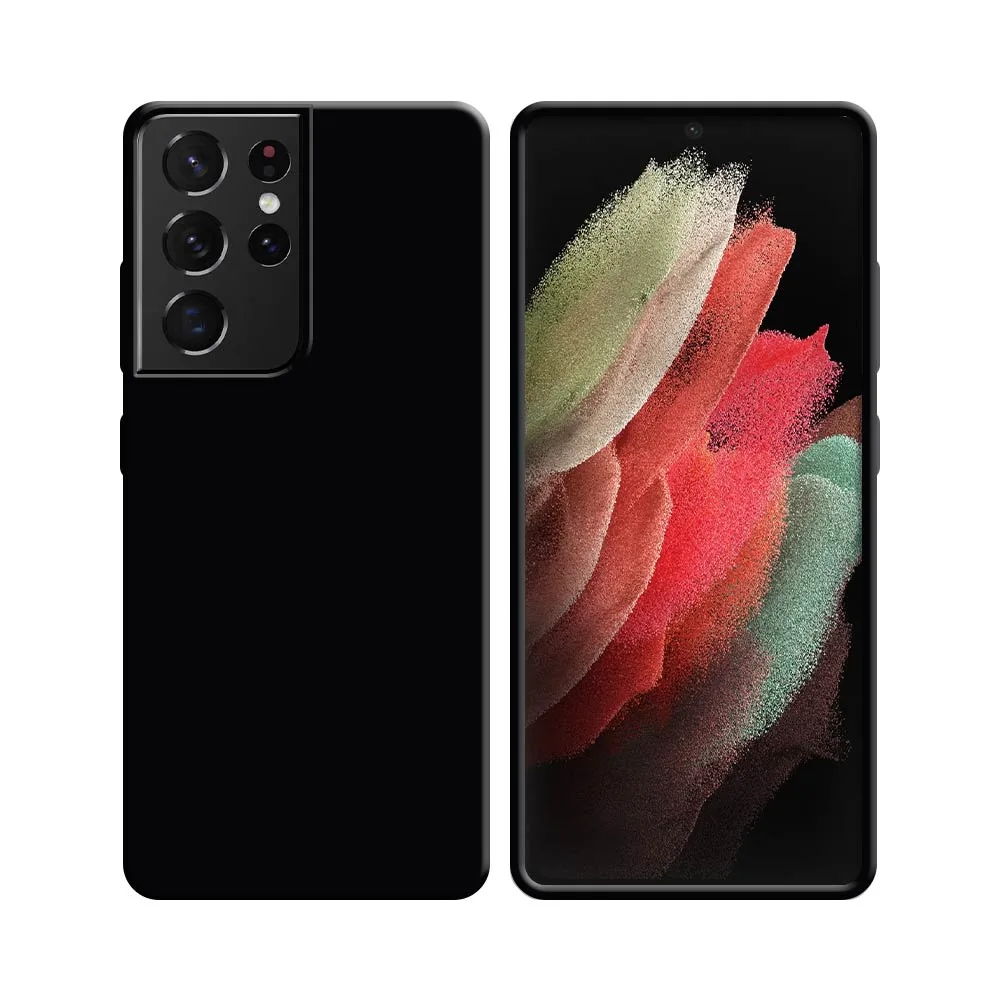 Coque Silicone Compatible pour Samsung Galaxy S21 Ultra 5G G998 Noir