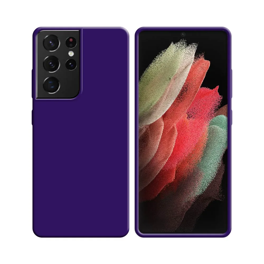 Coque Silicone Compatible pour Samsung Galaxy S21 Ultra 5G G998 Mauve