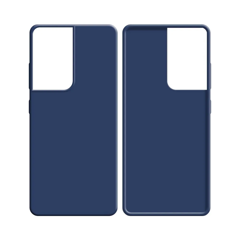 Coque Silicone Compatible pour Samsung Galaxy S21 Ultra 5G G998 Bleu Marine — vue 2
