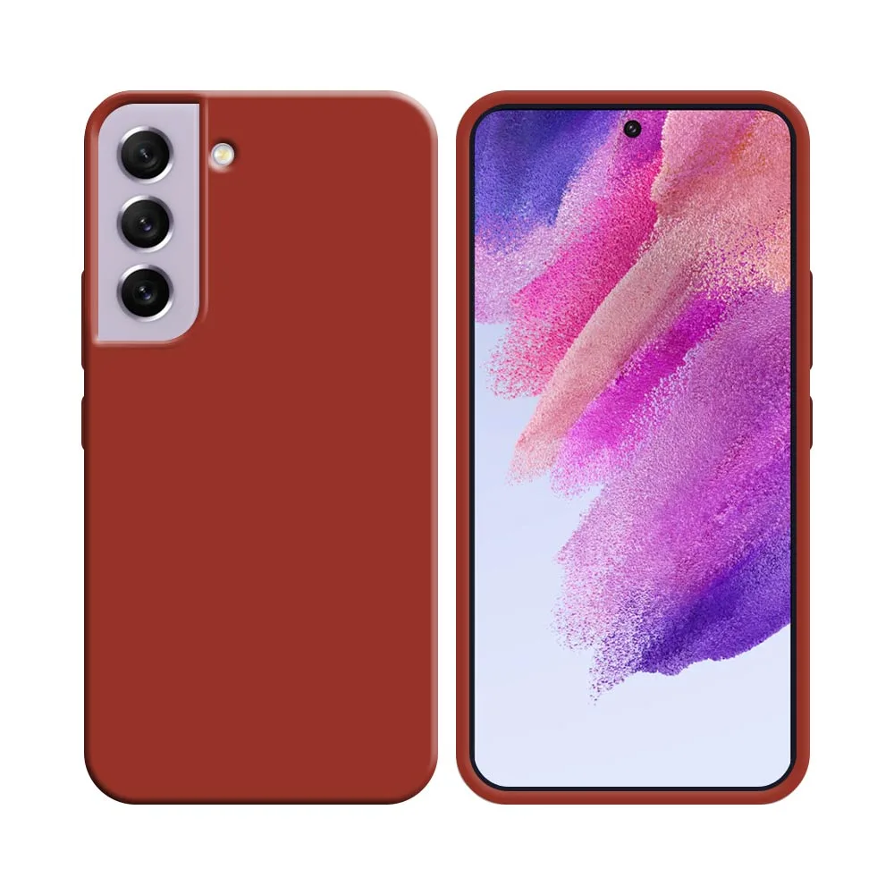 Coque Silicone Compatible pour Samsung Galaxy S21 FE G990 Rouge