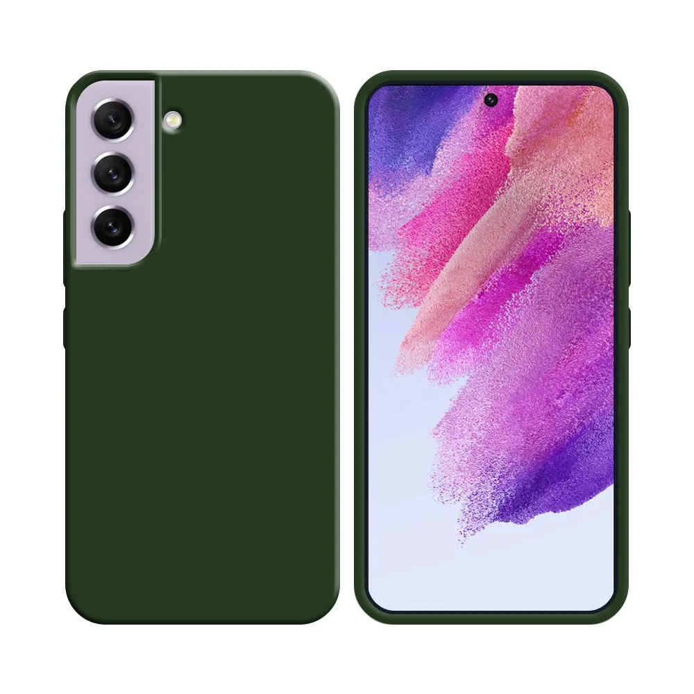 Coque Silicone Compatible pour Samsung Galaxy S21 FE G990 Vert Foncé