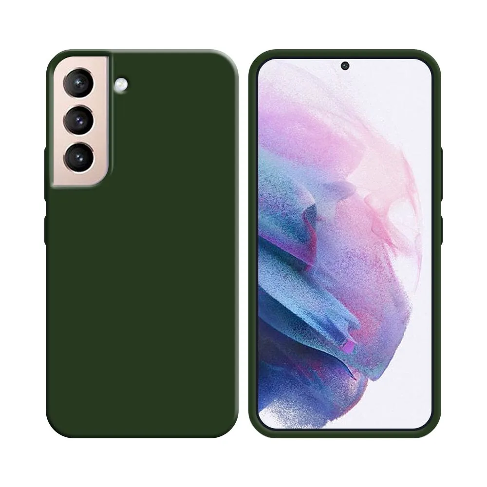 Coque Silicone Compatible pour Samsung Galaxy S21 5G G991 Vert Foncé