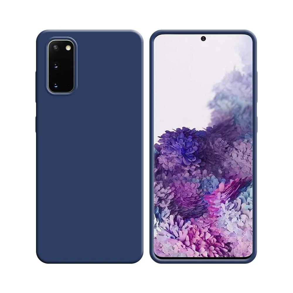 Coque Silicone Compatible pour Samsung Galaxy S20 G980 & S20 5G G981 Bleu Marine