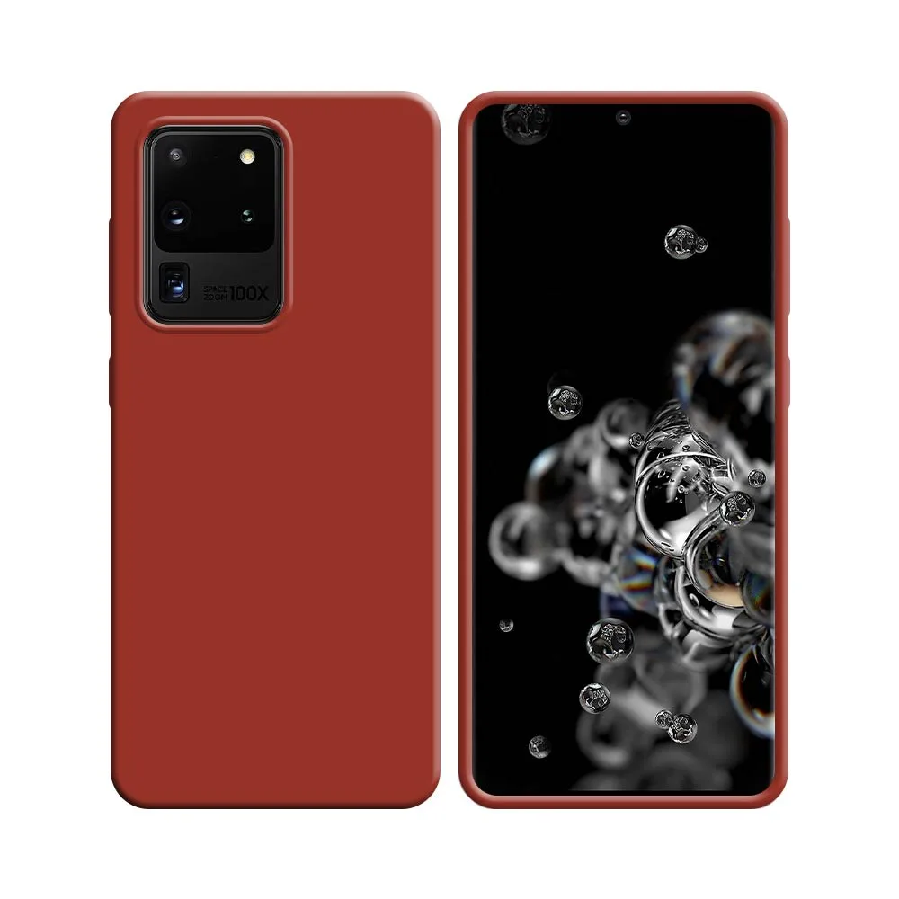 Coque Silicone Compatible pour Samsung Galaxy S20 Ultra G988 Rouge