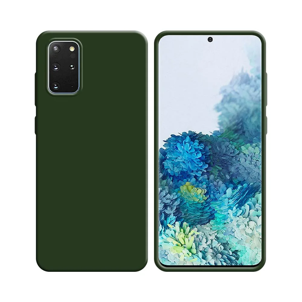 Coque Silicone Compatible pour Samsung Galaxy S20 Plus 5G G986 & S20 Plus G985 Vert Foncé