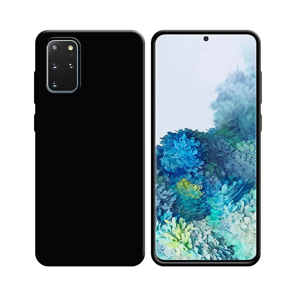 Coque Silicone Compatible pour Samsung Galaxy S20 Plus 5G G986 & S20 Plus G985 Noir