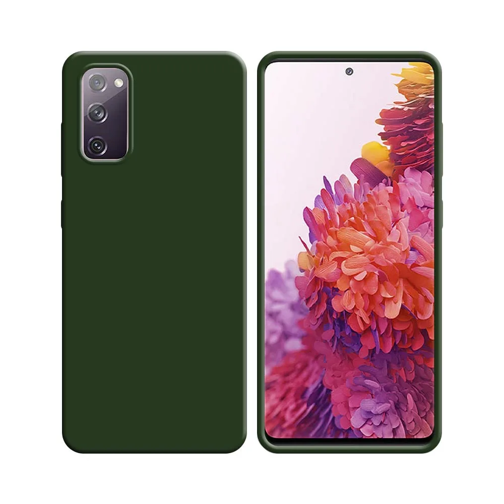 Coque Silicone Compatible pour Samsung Galaxy S20 FE 5G G781 & S20 FE 4G G780 Vert Foncé
