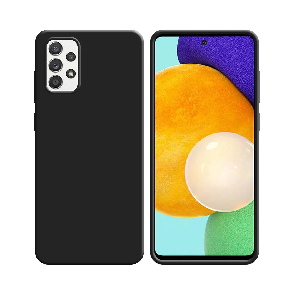 Coque Silicone Compatible pour Samsung Galaxy A52 5G A526, A52 4G A525 & A52s 5G A528 Noir