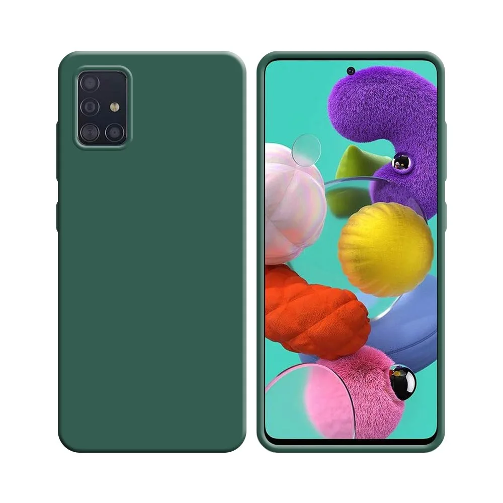 Coque Silicone Compatible pour Samsung Galaxy A51 A515 Vert Foncé