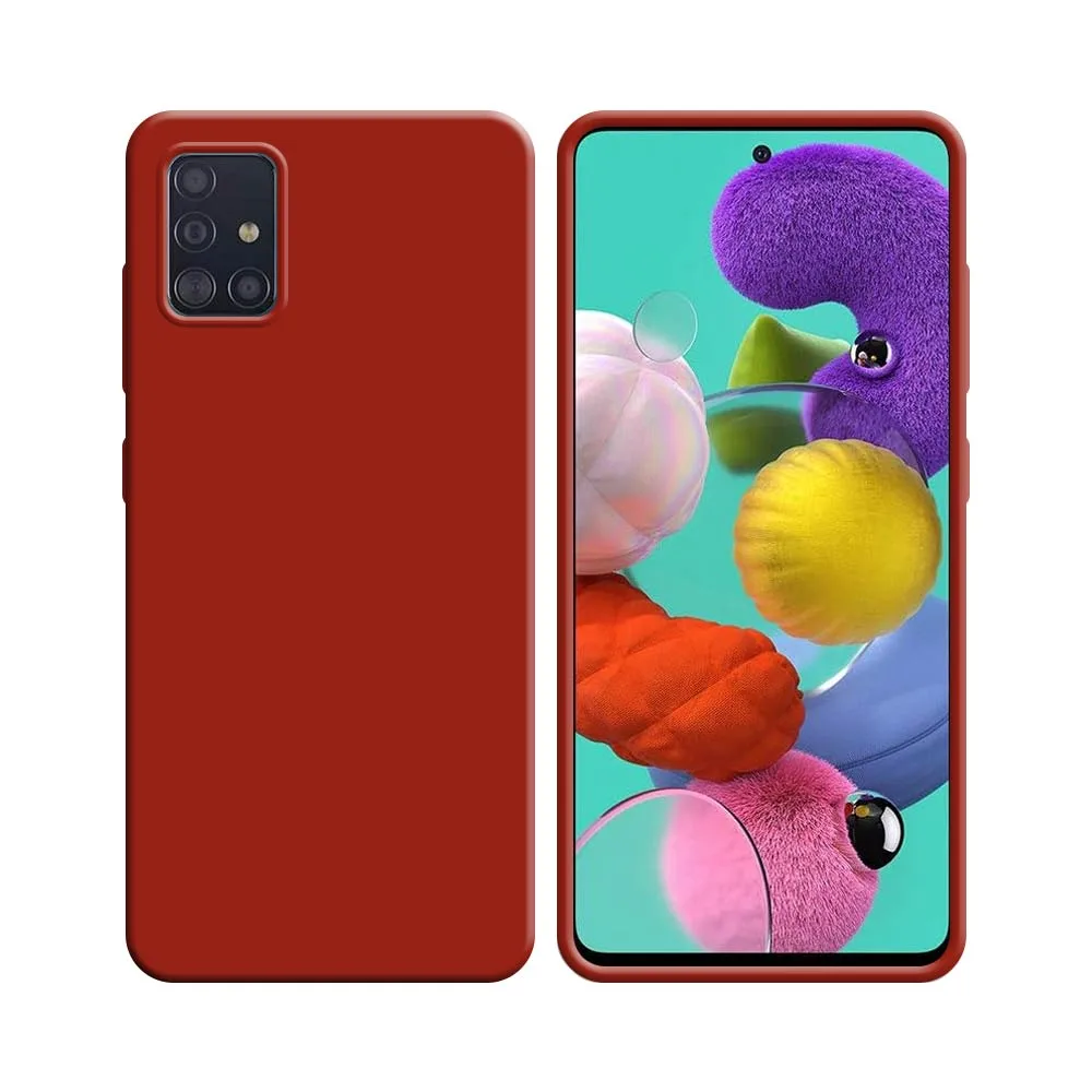 Coque Silicone Compatible pour Samsung Galaxy A51 A515 Rouge
